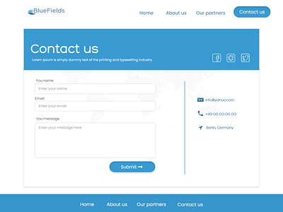 Contact page - web design