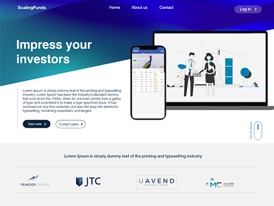 FinTech Website Redesign - animated gradient on the top