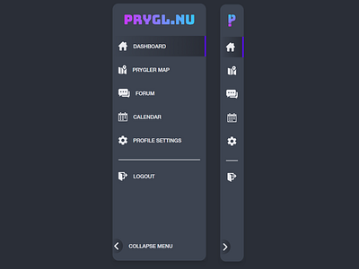 Dashboard project collapsible menu