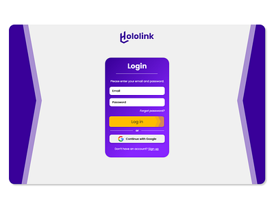 Web app login form