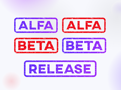 ALFA → BETA → RELEASE icons alfa beta colors development tags icons release svg tags typography ui vector