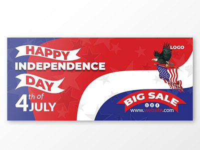 Happy Independence Day 4th of July Cover Design flag