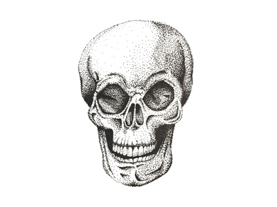 Skull - WIP for new Ski Design black dots drawing illustration ink pen sketch skull white