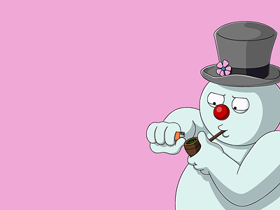 Frosty and His Pipe character draw frosty illustration pipe snow snowman weed
