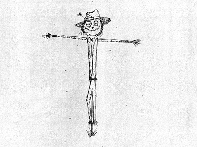 Scarecrow 'T' drawlloween halloween illustration inktober late october scarecrow sketch