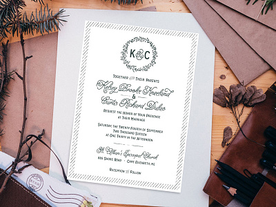 Rustic Wedding Invite cottage design invitation nature rustic wedding