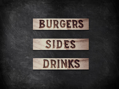 Menu Planks beer burger burgers drinks fries hand menu type