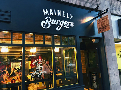 Mainely Burgers - it's really real! beer boston burger cambridge identity logo maine restaurant sign