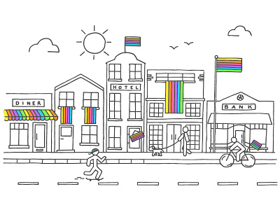 Credit Card illo bank credit card gay gay pride illustration line pride rainbow town