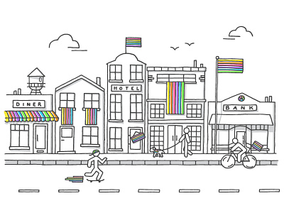 LGBT Credit Card Illustration bank credit card gay gay pride illustration line pride rainbow town