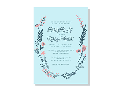 Bridal Brunch Draft v03 brunch handlettering letterpress script typography wedding wild flowers