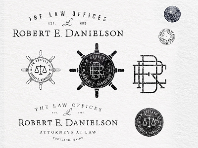 Lawyer Things brand branding custom type design illustration lawyer logo maine mark robert