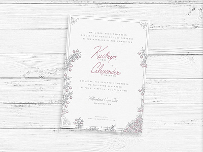 Cape Cod Cranberry Wedding cape cod cranberry hand lettering illustration invitation water color wedding