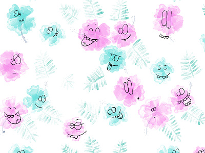 Flower People character faces flower fun hawaii hawaiian illustration