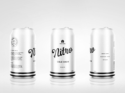 Red Barn Coffee Roasters Nitro Can Drafts beer boston branding can coffee cold brew identity lettering nitro packaging typography