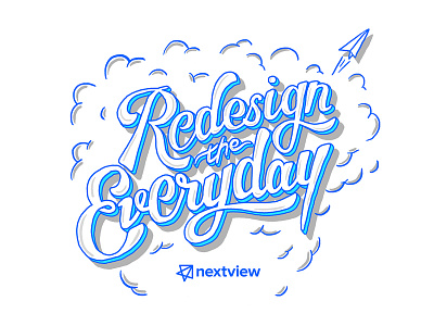 Nextview Office Mural boston cloud hand lettering illustration mural nextview script typography venture capital