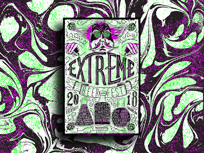BeerAdvocate: Extreme Beer Fest 2018 beer chemistry craft beer illustration mad poster scientist type typography