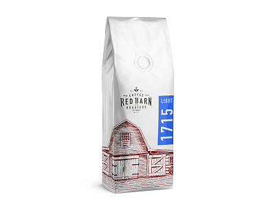 Red Barn Coffee Roasters Bag Draft boston coffee design hopkinton illustration lettering nitro packaging red barn