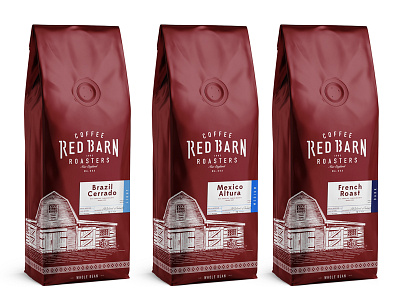 Red Barn Coffee Roasters Bag Draft boston coffee design hopkinton illustration lettering nitro packaging red barn