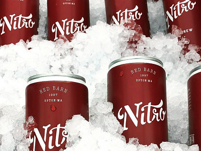 Red Barn Coffee Roasters Nitro Can boston coffee coffee can cold brew design hopkinton illustration lettering nitro packaging red barn