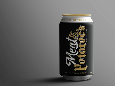 Lord Hobo Meat & Potatoes beer beer can black letter blackletter boston craft beer packaging typography