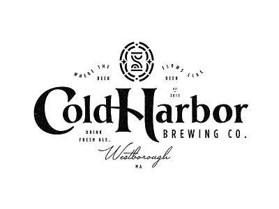 Cold Harbor Logo Lockup beer boston branding hourglass illustration logo massachusetts mystery portal typography