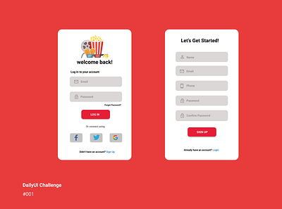 Daily UI Challenge 001 (Sign up flow) app dailyui dailyui challenge ui ux