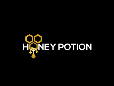 Flat Minimalist logo design for HONEY POTION branding design icon logo vector