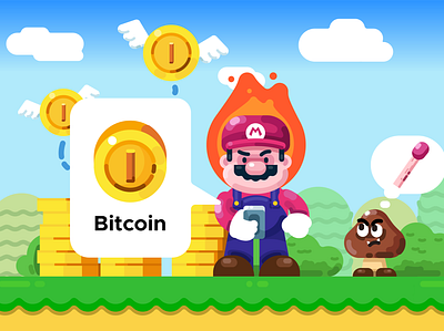 Mario : Bitcoin in Korea illustration