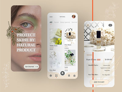 SKIN CARE PRODUCT/ APP `product app appdesign application dribbble ecommerce ecommerceshop ecommercestore graphic design instagram productdesigner shot skin care ui uidesign uitrend uiux userexperience userinterface ux