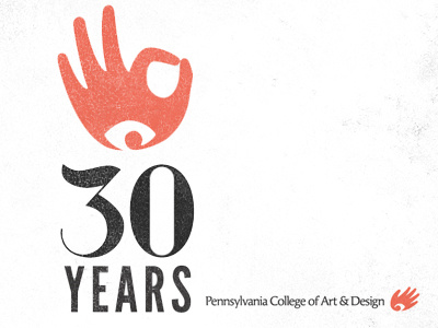 PCAD 30 year anniversary logo hand lettering logo minimal numbers typography