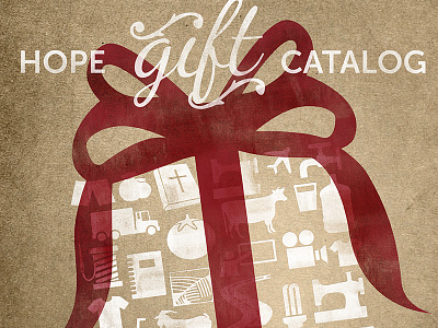 HOPE Gift Catalog bow christmas gift hope icons present ribbon texture typography