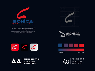 Sonica / Brand identity branding design icon logo logo presentation