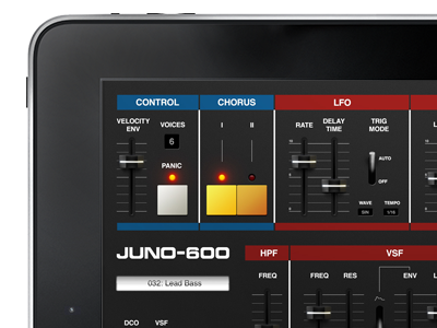 Synthesizer Juno 600 iPad interface ipad juno os ronald synth synthesizer