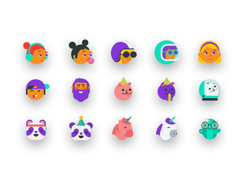 bthere Branded Location Pins animals emojis faces food panda pizza unicorn