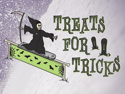 Treats For Tricks burton grim reaper halloween snowboard snowboards spooky treats tricks