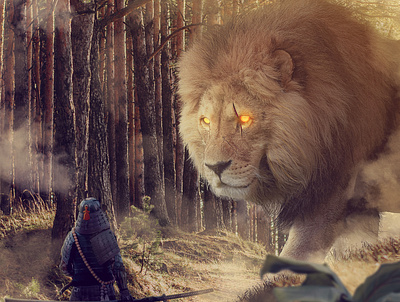 Samurai and the Lion adobephotoshop animation design graphic design manipulations motion graphics photoshop