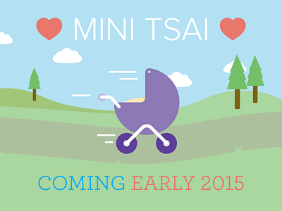 Mini Tsai announcement baby carriage heart tree