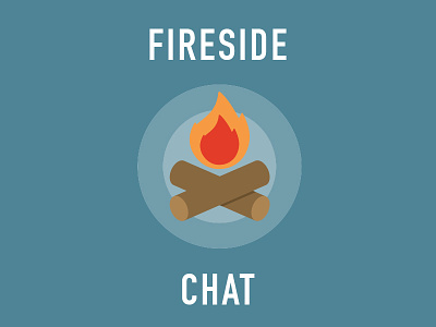Fireside Chat chat fire flame flat illustration log vector