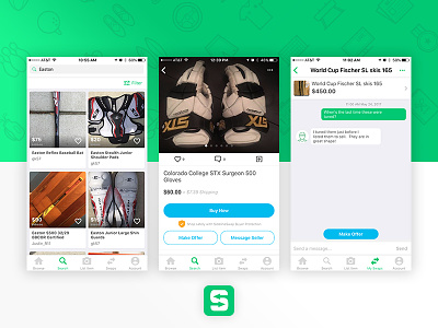 SidelineSwap for iOS app ecommerce ios marketplace mobile peer to peer product design ui ux