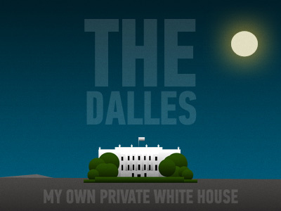 The Dalles house illustration moon music white