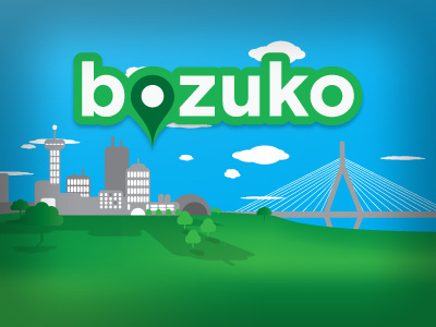 Bozuko Background background blue boston bozuko city green illustration