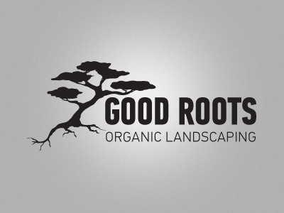 Good Roots 2 brand green identity landscaping logo organic tree