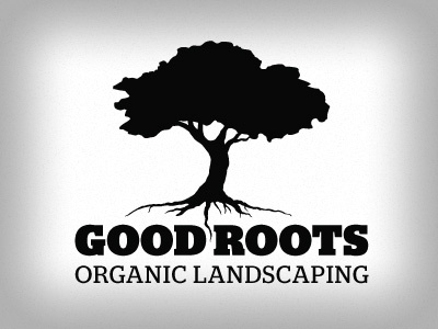 Good Roots 3 brand green identity landscaping logo organic tree