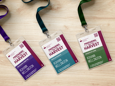 "Preparing for the Harvest" Constituency Meeting Badges badges conference convention lanyards meeting name tags