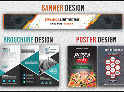Banner Design , Brochure Design and Poster Design design illustration