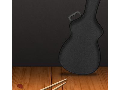 Background for a music app drums guitar music photoshop