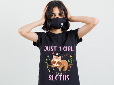 Sloth t shirt design for girls