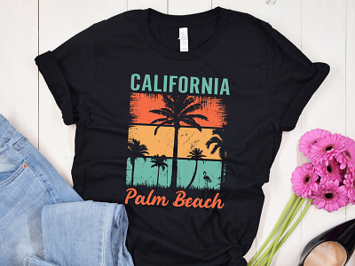 California summer t shirt design beach beach tshirt girls tshirt palm beach retro tshirt summer summer tshirt surfing tshirt tshirt tshirt design tshirts typography