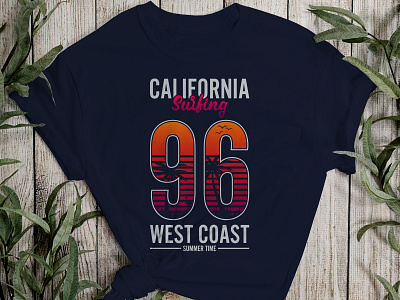 California surfing summer t-shirt design